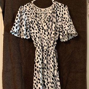 Wrap style dress with bell sleeves (never worn)